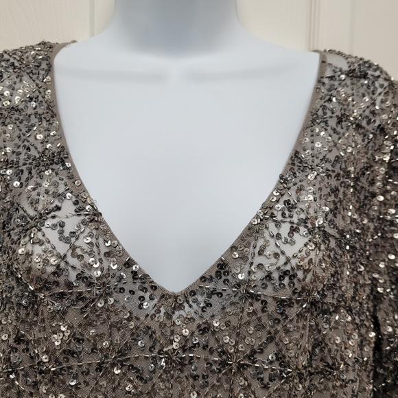 Adrianna Papell Fitted Sequin Mid-length Dress - Picture 8 of 14